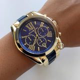 Buy Shop Michael Kors Bradshaw Navy Blue Dial Two Tone Steel Strap Watch for Women - MK6268 USA Online