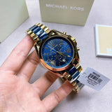 Buy Shop Michael Kors Bradshaw Navy Blue Dial Two Tone Steel Strap Watch for Women - MK6268 USA Online