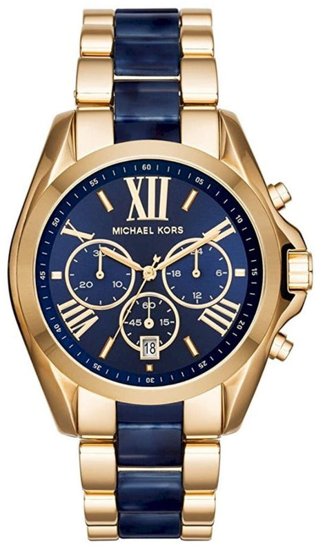 Buy Shop Michael Kors Bradshaw Navy Blue Dial Two Tone Steel Strap Watch for Women - MK6268 USA Online