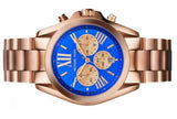 Buy Shop Michael Kors Bradshaw Quartz Blue Dial Rose Gold Steel Strap Watch For Women - MK5951 USA Online