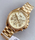 Buy Shop Michael Kors Bradshaw Quartz Gold Dial Gold Steel Strap Watch For Women - MK6538 USA Online