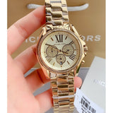 Buy Shop Michael Kors Bradshaw Quartz Gold Dial Gold Steel Strap Watch For Women - MK6538 USA Online