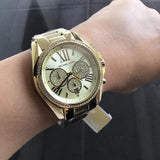 Buy Shop Michael Kors Bradshaw Quartz Gold Dial Gold Steel Strap Watch For Women - MK6538 USA Online