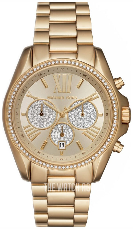 Buy Shop Michael Kors Bradshaw Quartz Gold Dial Gold Steel Strap Watch For Women - MK6538 USA Online
