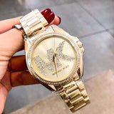 Buy Shop Michael Kors Bradshaw Quartz Gold Dial Gold Steel Strap Watch For Women - MK6555 USA Online