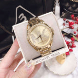 Buy Shop Michael Kors Bradshaw Quartz Gold Dial Gold Steel Strap Watch For Women - MK6555 USA Online