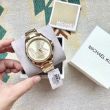 Buy Shop Michael Kors Bradshaw Quartz Gold Dial Gold Steel Strap Watch For Women - MK6555 USA Online