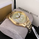 Buy Shop Michael Kors Bradshaw Quartz Gold Dial Gold Steel Strap Watch For Women - MK6555 USA Online