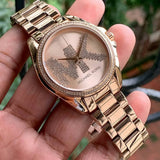 Buy Shop Michael Kors Bradshaw Quartz Rose Gold Dial Rose Gold Steel Strap Watch For Women - MK6556 USA Online