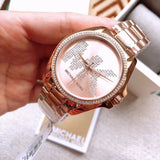 Buy Shop Michael Kors Bradshaw Quartz Rose Gold Dial Rose Gold Steel Strap Watch For Women - MK6556 USA Online