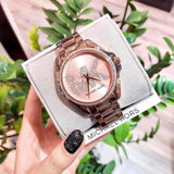 Buy Shop Michael Kors Bradshaw Quartz Rose Gold Dial Rose Gold Steel Strap Watch For Women - MK6556 USA Online