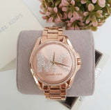 Buy Shop Michael Kors Bradshaw Quartz Rose Gold Dial Rose Gold Steel Strap Watch For Women - MK6556 USA Online