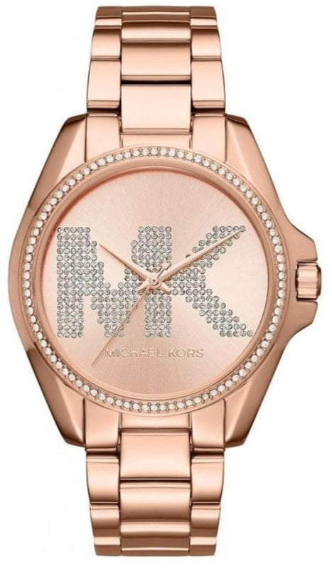 Buy Shop Michael Kors Bradshaw Quartz Rose Gold Dial Rose Gold Steel Strap Watch For Women - MK6556 USA Online