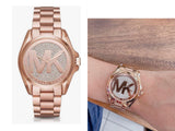 Buy Shop Michael Kors Bradshaw Rose Gold Dial Rose Gold Steel Strap Watch for Women - MK6437 USA Online