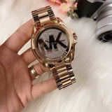 Buy Shop Michael Kors Bradshaw Rose Gold Dial Rose Gold Steel Strap Watch for Women - MK6437 USA Online