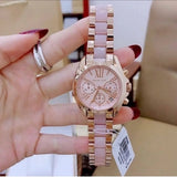 Buy Shop Michael Kors Bradshaw Rose Gold Dial Two Tone Steel Strap Watch for Women - MK6066 USA Online