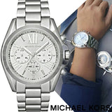 Buy Shop Michael Kors Bradshaw Silver Dial Silver Steel Strap Watch for Men - MK5535 USA Online