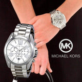 Buy Shop Michael Kors Bradshaw Silver Dial Silver Steel Strap Watch for Men - MK5535 USA Online