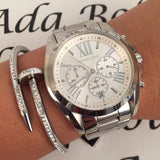 Buy Shop Michael Kors Bradshaw Silver Dial Silver Steel Strap Watch for Men - MK5535 USA Online