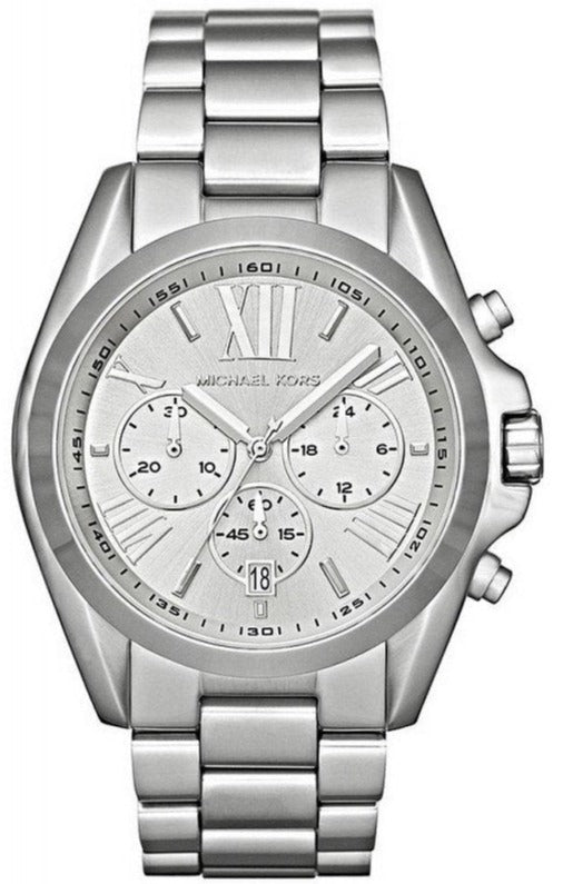 Buy Shop Michael Kors Bradshaw Silver Dial Silver Steel Strap Watch for Men - MK5535 USA Online