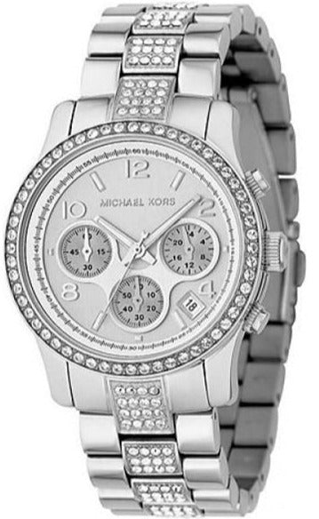 Buy Shop Michael Kors Bradshaw Silver Dial Silver Steel Strap Watch For Women - MK5108 USA Online