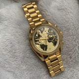 Buy Shop Michael Kors Bradshaw Stop Hunger Black Gold Dial Gold Steel Strap Watch for Women - MK6272 USA Online