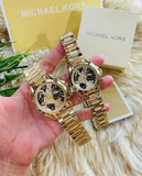 Buy Shop Michael Kors Bradshaw Stop Hunger Black Gold Dial Gold Steel Strap Watch for Women - MK6272 USA Online