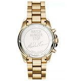 Buy Shop Michael Kors Bradshaw Stop Hunger Black Gold Dial Gold Steel Strap Watch for Women - MK6272 USA Online