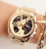 Buy Shop Michael Kors Bradshaw Stop Hunger Black Gold Dial Gold Steel Strap Watch for Women - MK6272 USA Online