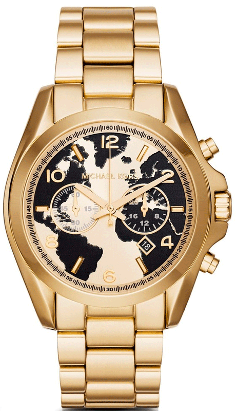 Buy Shop Michael Kors Bradshaw Stop Hunger Black Gold Dial Gold Steel Strap Watch for Women - MK6272 USA Online