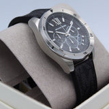 Buy Shop Michael Kors Brecken Chronograph Black Dial Black Leather Strap Watch For Men - MK8850 USA Online