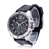 Buy Shop Michael Kors Brecken Chronograph Black Dial Black Leather Strap Watch For Men - MK8850 USA Online