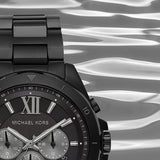 Buy Shop Michael Kors Brecken Chronograph Black Dial Black Steel Strap Watch For Men - MK8858 USA Online