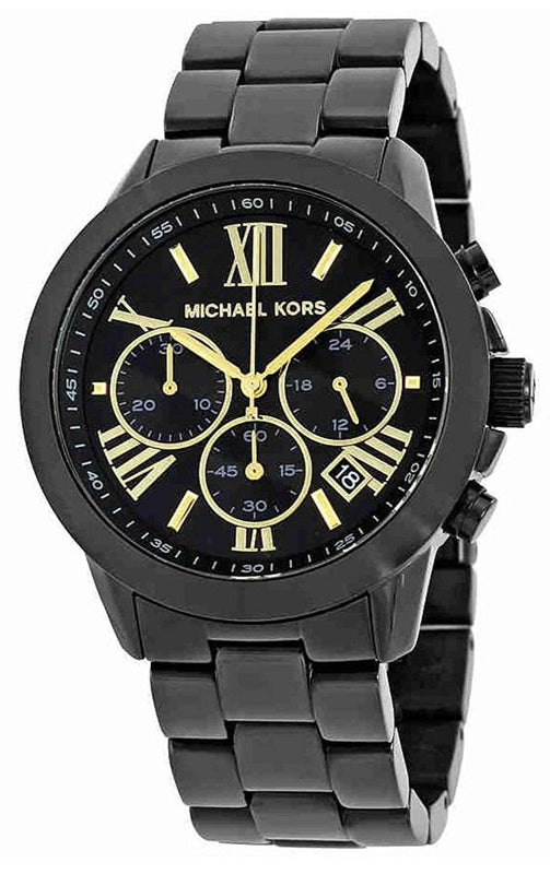 Buy Shop Michael Kors Brecken Chronograph Black Dial Black Steel Strap Watch for Women - MK6302 USA Online