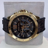 Buy Shop Michael Kors Brecken Chronograph Black Dial Brown Leather Strap Watch For Men - MK8849 USA Online