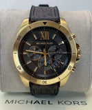 Buy Shop Michael Kors Brecken Chronograph Black Dial Brown Leather Strap Watch For Men - MK8849 USA Online