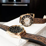 Buy Shop Michael Kors Brecken Chronograph Black Dial Brown Leather Strap Watch For Men - MK8849 USA Online