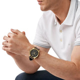 Buy Shop Michael Kors Brecken Chronograph Black Dial Brown Leather Strap Watch For Men - MK8849 USA Online