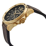 Buy Shop Michael Kors Brecken Chronograph Black Dial Brown Leather Strap Watch For Men - MK8849 USA Online