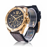 Buy Shop Michael Kors Brecken Chronograph Black Dial Brown Leather Strap Watch For Men - MK8849 USA Online