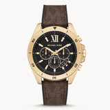 Buy Shop Michael Kors Brecken Chronograph Black Dial Brown Leather Strap Watch For Men - MK8849 USA Online