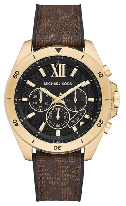 Buy Shop Michael Kors Brecken Chronograph Black Dial Brown Leather Strap Watch For Men - MK8849 USA Online