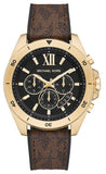 Buy Shop Michael Kors Brecken Chronograph Black Dial Brown Leather Strap Watch For Men - MK8849 USA Online