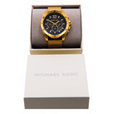 Buy Shop Michael Kors Brecken Chronograph Black Dial Gold Mesh Strap Watch For Men - MK8867 USA Online