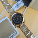 Buy Shop Michael Kors Brecken Chronograph Black Dial Gold Mesh Strap Watch For Men - MK8867 USA Online