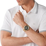 Buy Shop Michael Kors Brecken Chronograph Black Dial Gold Mesh Strap Watch For Men - MK8867 USA Online