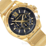 Buy Shop Michael Kors Brecken Chronograph Black Dial Gold Mesh Strap Watch For Men - MK8867 USA Online