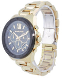 Buy Shop Michael Kors Brecken Chronograph Black Dial Gold Steel Strap Watch For Men - MK8848 USA Online
