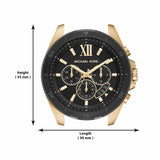 Buy Shop Michael Kors Brecken Chronograph Black Dial Gold Steel Strap Watch For Men - MK8848 USA Online