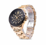 Buy Shop Michael Kors Brecken Chronograph Black Dial Gold Steel Strap Watch For Men - MK8848 USA Online